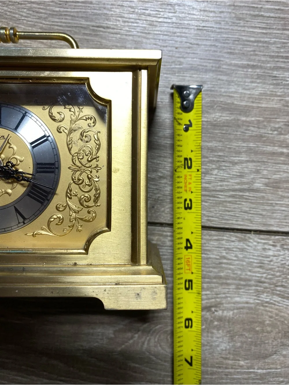 Vintage Linden Brass Carriage Clock Quartz Mantle Desk Clock Japan